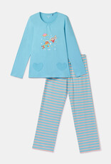 Woody Meisjes-Dames pyjama, blauw