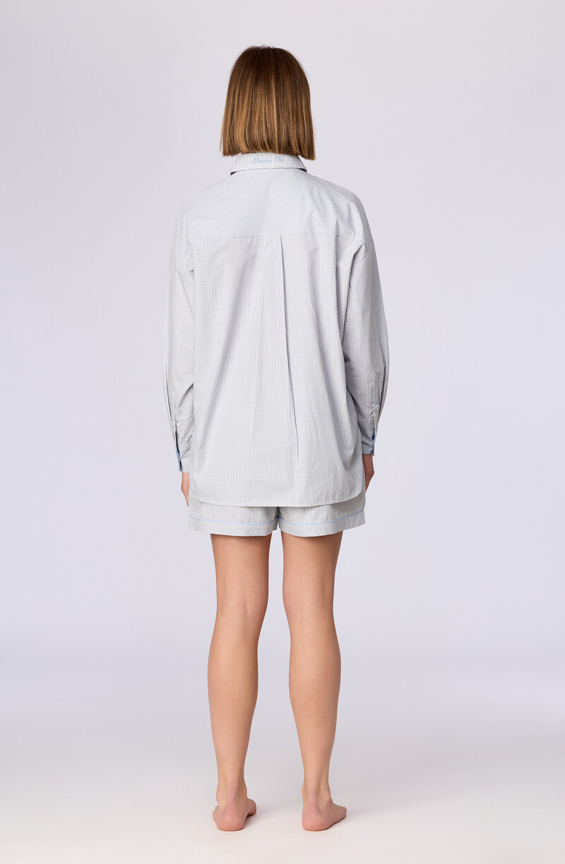 Woody Meisjes-Dames pyjama, grijze ruit