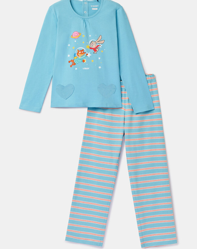 Woody Meisjes-Dames pyjama, roze