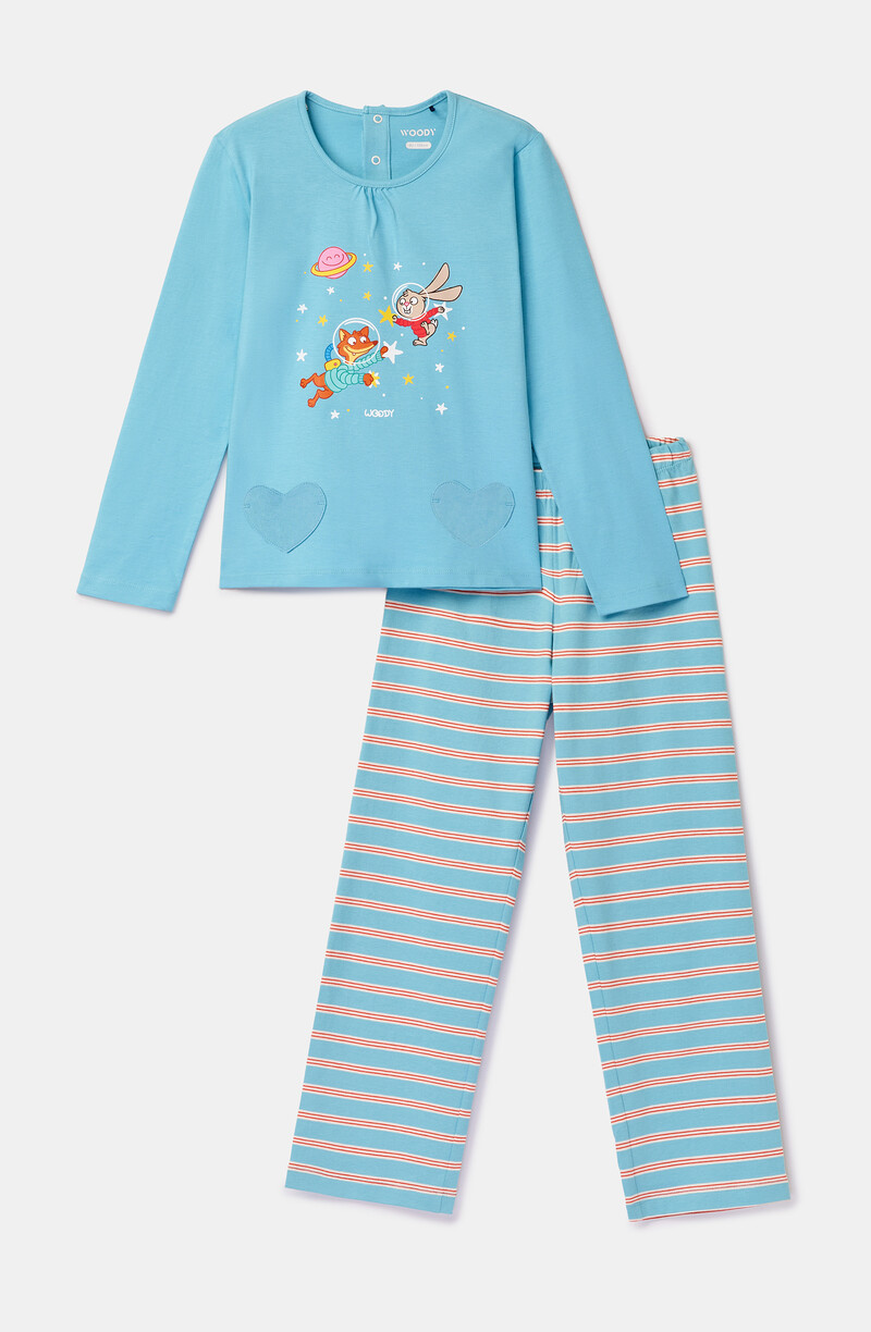 Woody Meisjes-Dames pyjama, roze