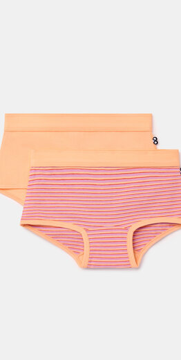 Woody Meisjes boxer, multicolor streep + oranje