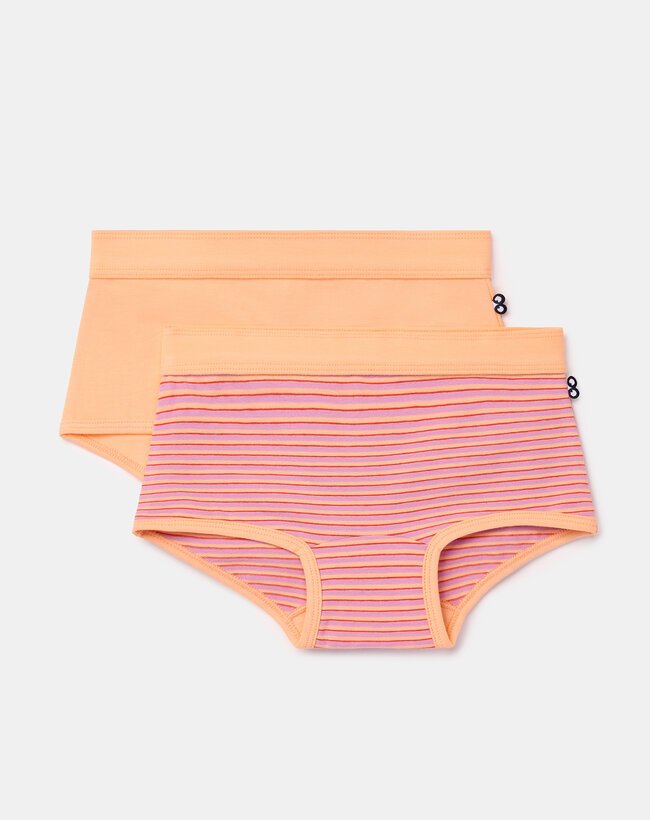 Woody Meisjes boxer, multicolor streep + oranje