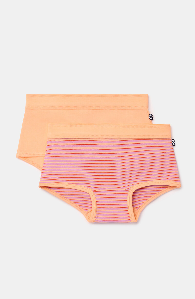 Woody Meisjes boxer, multicolor streep + oranje