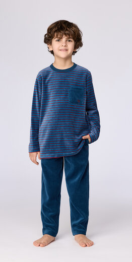 Woody Heren pyjama, donkerblauwe streep