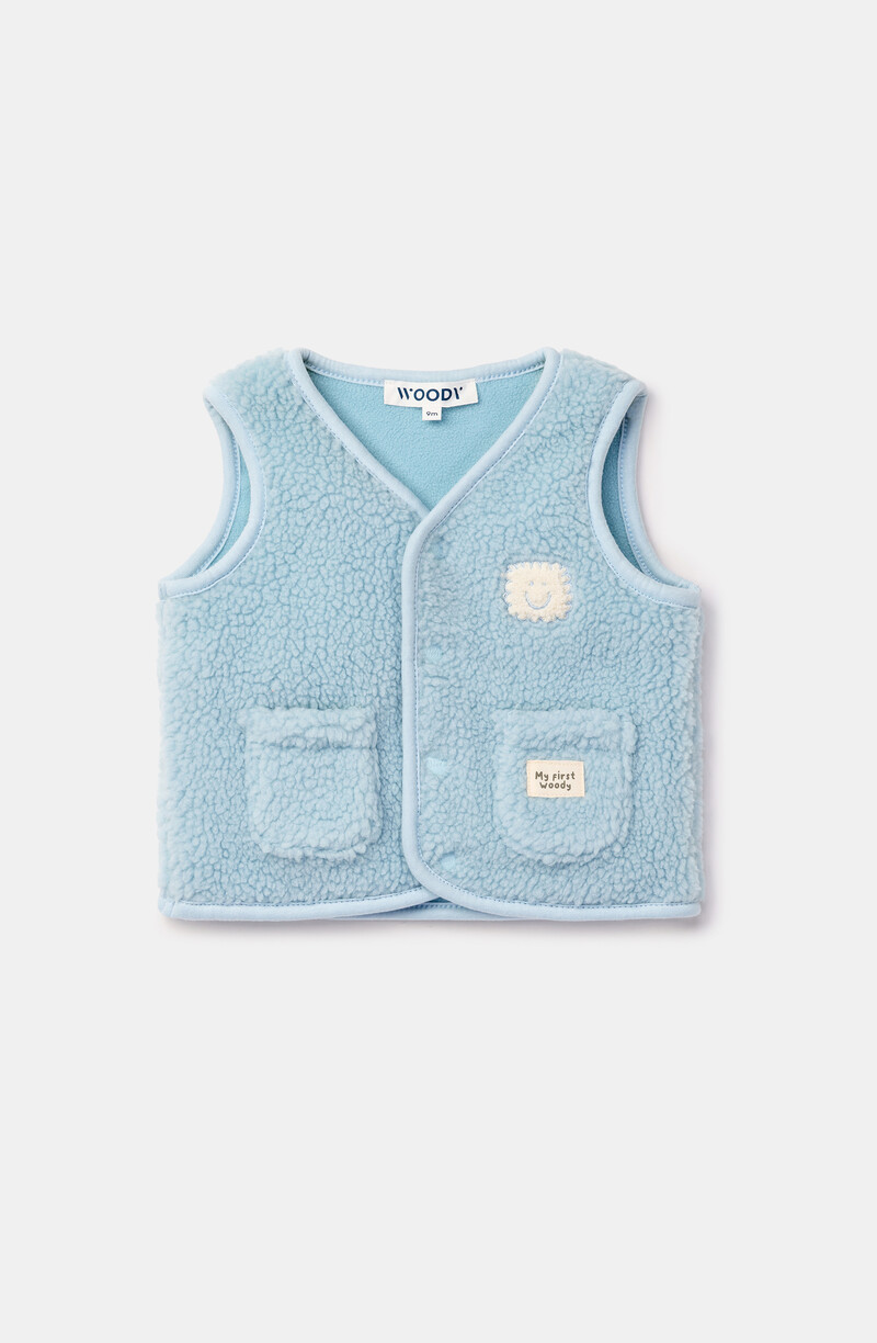 Woody Unisex bodywarmer, lichtblauw