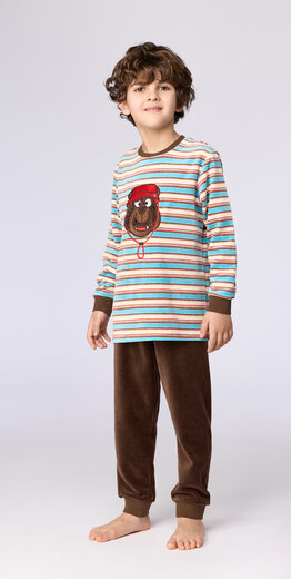 Woody Jongens-Heren pyjama, multicolor streep