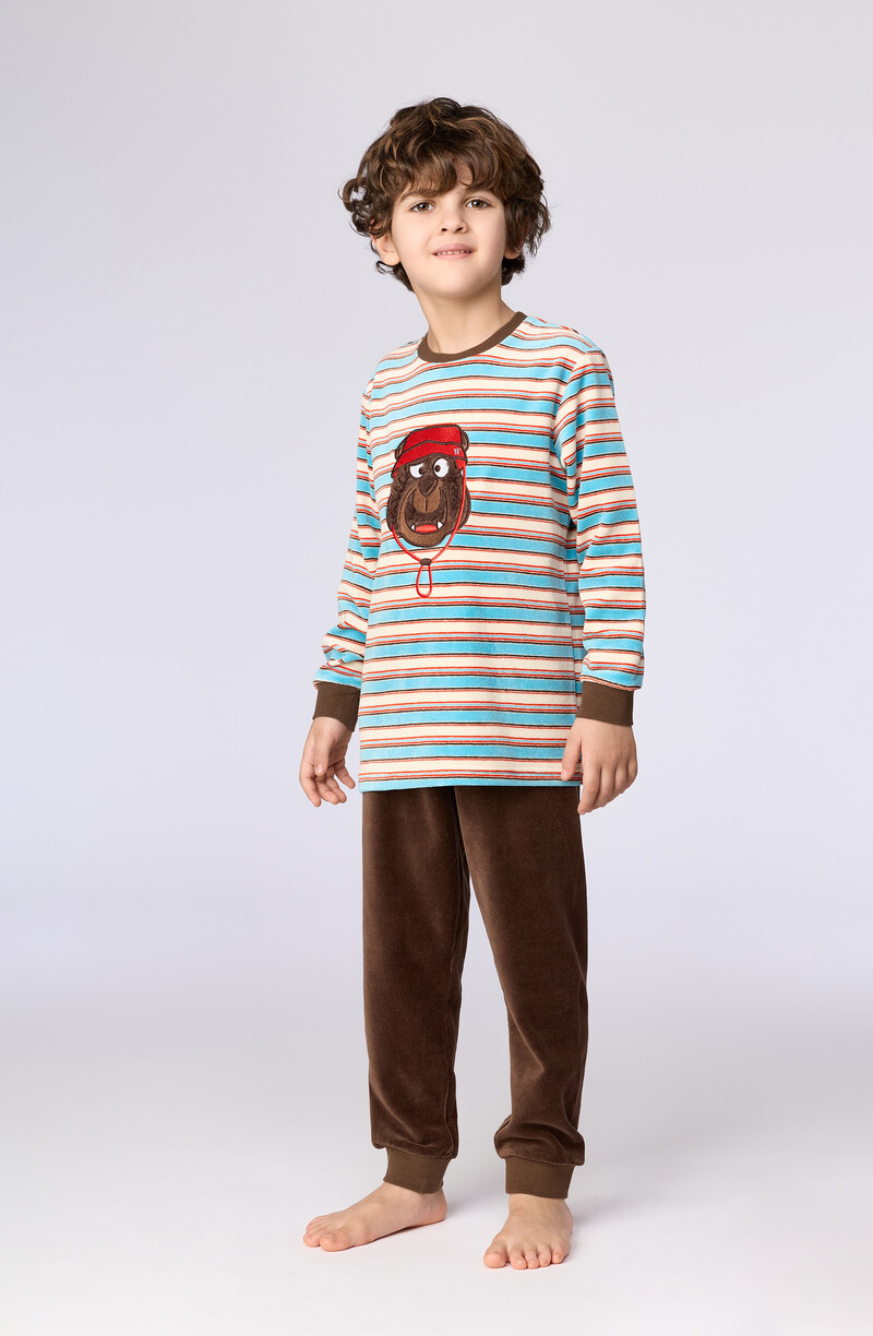 Woody Jongens-Heren pyjama, multicolor streep