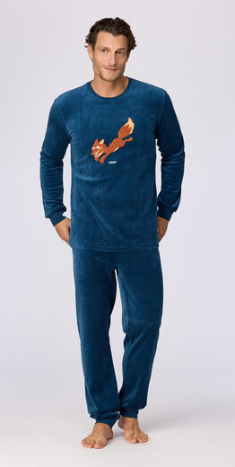 Woody Jongens-Heren pyjama, donkerblauw