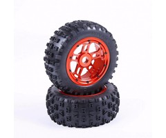 RovanLosi LT truck parts Strong Knobby Tyres with CNC ALLOY wheel hubs set (2 pcs) 180x70