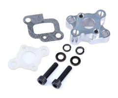 RovanSports CNC metalen inlaat/inlaatbuis voor pijp - geschikt voor motoren tot 30,5cc (in rood en zilver)