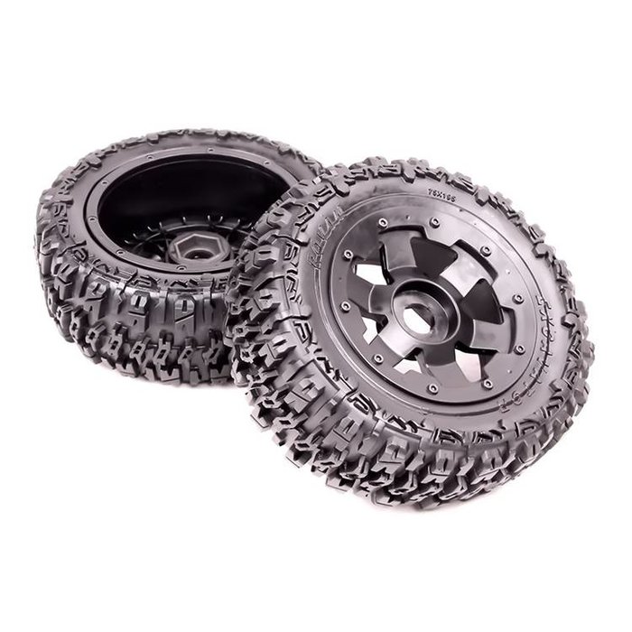 RovanSports 5T Knobby wheel tire set rear (2pcs) Excavator 80x195 (2pc)