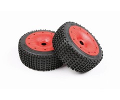 RovanLosi LT /  Losi 5T klein pin banden met gesloten beadlocks in kleuren rood en groen 170x60 (2pcs)
