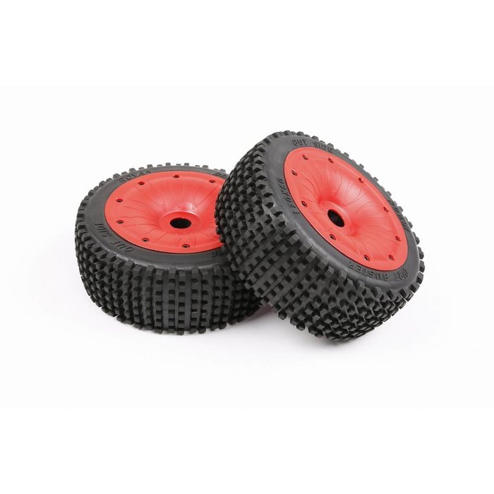 RovanLosi LT/ Losi 5T Sealed beadlocks small nails tire assembly (red and green) 170x60 (2pcs)