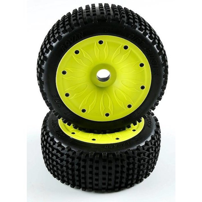 RovanLosi LT/ Losi 5T Sealed beadlocks small nails tire assembly (red and green) 170x60 (2pcs)