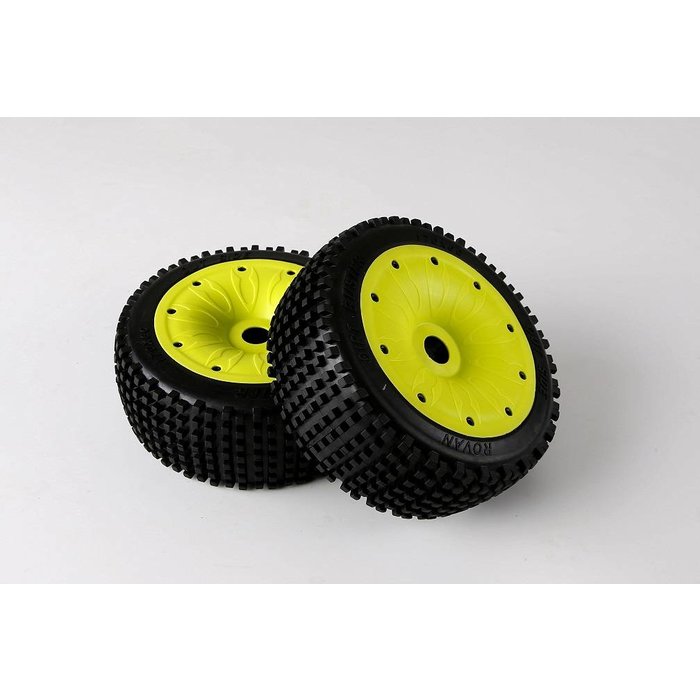 RovanLosi LT/ Losi 5T Sealed beadlocks small nails tire assembly (red and green) 170x60 (2pcs)