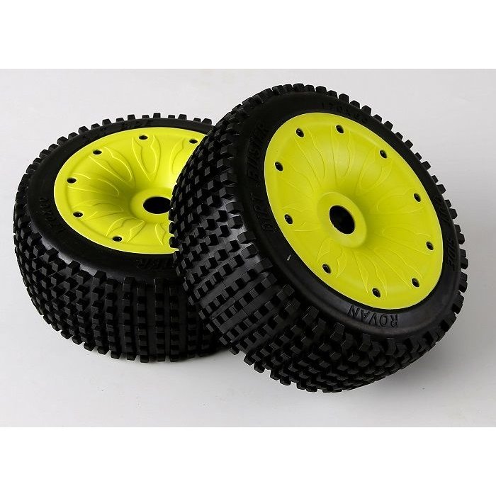 RovanLosi LT /  Losi 5T klein pin banden met gesloten beadlocks in kleuren rood en groen 170x60 (2pcs)