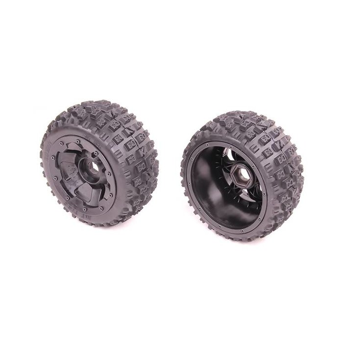 RovanSports New rear knobby wheel set (2pc) 170x80 verkrijgbaar met zwarte en rode beadlock