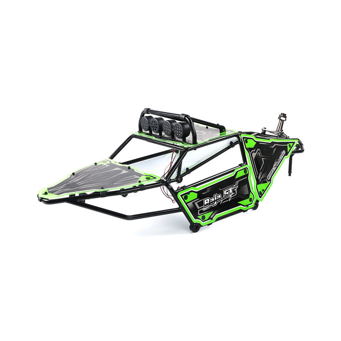 RovanSports 5TS metalen rolkooi met panelen + lampen en reservewiel houder