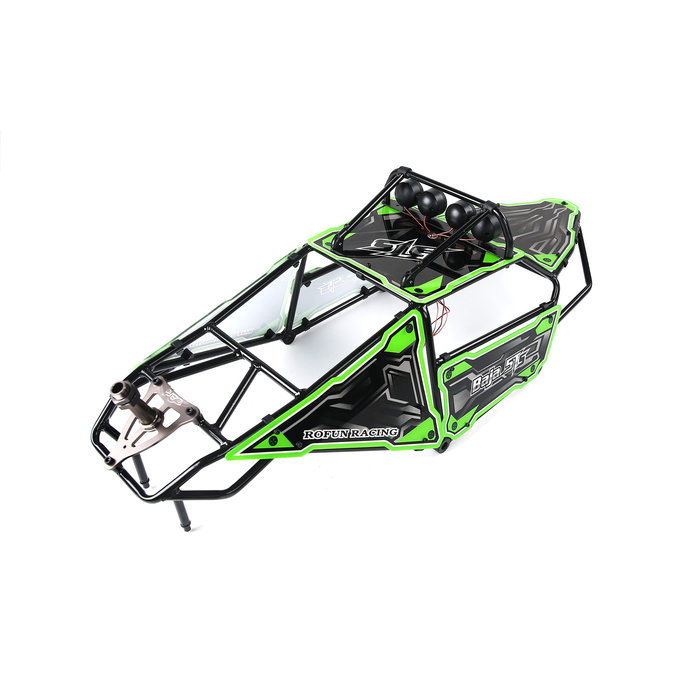 RovanSports 5TS Metall Überrollkäfig mit Paneelen + Lampen und Reserveradhalter