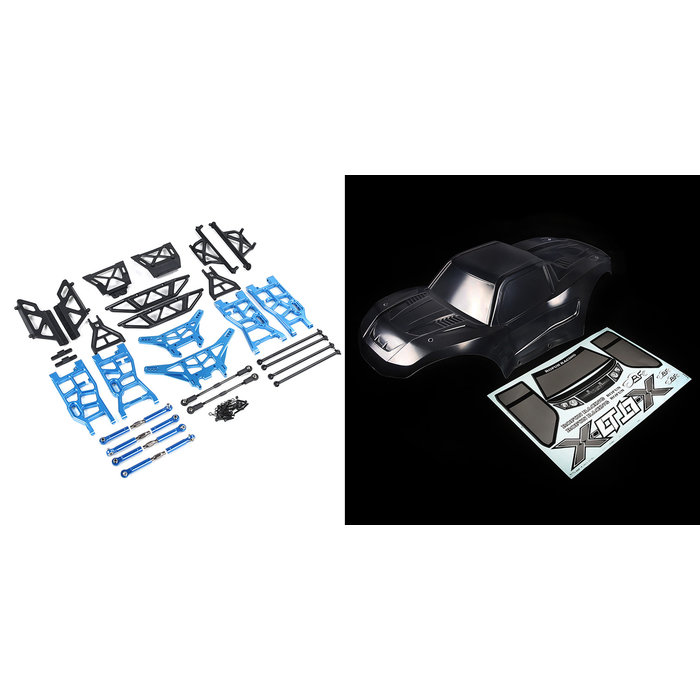 RovanSports X-LT conversiekit (transparante body, blauwe metalen onderdelen)