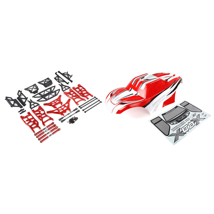 RovanSports X-LT conversion kit with red body and red CNC parts