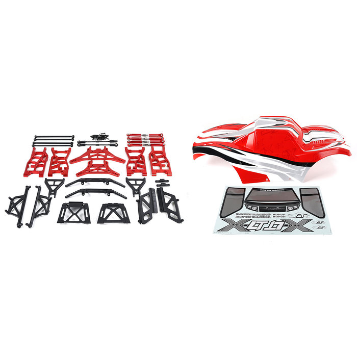 RovanSports X-LT ombouwset met rode body en rode CNC onderdelen