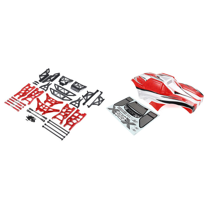 RovanSports X-LT conversion kit with red body and red CNC parts