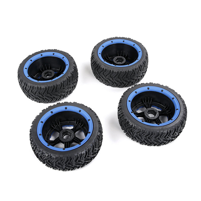BAHA 5T/5SC/5FT third-generation road tire assembly for the whole vehicle (black frame) with black, red, green, blue or yellow beadlock front 180x60 + rear 180x70 (set of 4pcs)