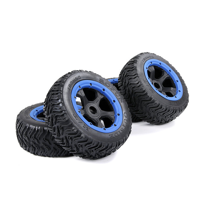 BAHA 5T / 5SC / 5FT Straßenreifenbaugruppe der dritten Generation für das gesamte Fahrzeug schwarzer Rahmen mit schwarzem, rotem, grünem, blauem oder gelbem Beadlock vorne 180x60 + hinten 180x70 (4er-Set)