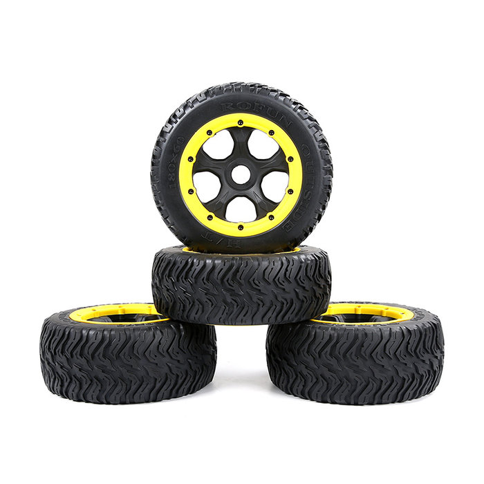 BAHA 5T/5SC/5FT third-generation road tire assembly for the whole vehicle (black frame) with black, red, green, blue or yellow beadlock front 180x60 + rear 180x70 (set of 4pcs)