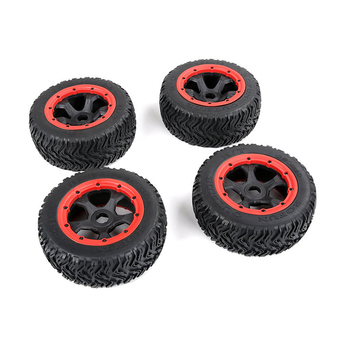 BAHA 5T / 5SC / 5FT Straßenreifenbaugruppe der dritten Generation für das gesamte Fahrzeug schwarzer Rahmen mit schwarzem, rotem, grünem, blauem oder gelbem Beadlock vorne 180x60 + hinten 180x70 (4er-Set)