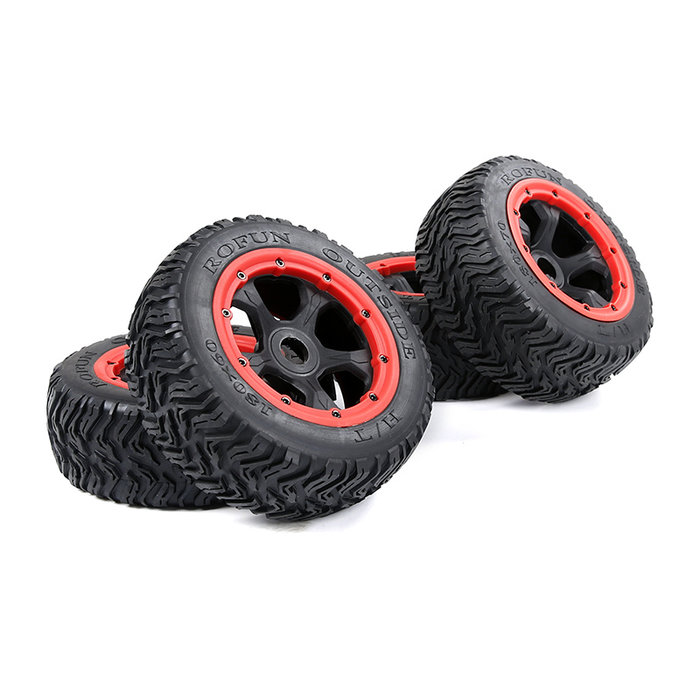 BAHA 5T / 5SC / 5FT Straßenreifenbaugruppe der dritten Generation für das gesamte Fahrzeug schwarzer Rahmen mit schwarzem, rotem, grünem, blauem oder gelbem Beadlock vorne 180x60 + hinten 180x70 (4er-Set)