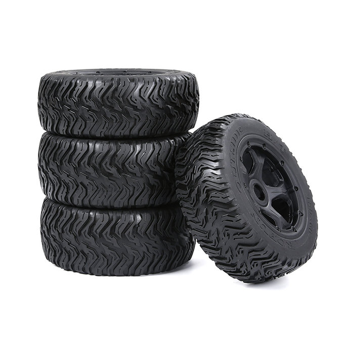 BAHA 5T/5SC/5FT third-generation road tire assembly for the whole vehicle (black frame) with black, red, green, blue or yellow beadlock front 180x60 + rear 180x70 (set of 4pcs)