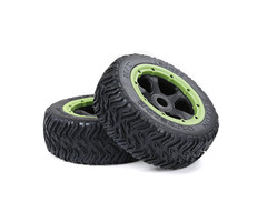 BAHA 5T/5SC/5FT third-generation road tire front wheel assembly 180*60 (2pcs) black rims with several colored beadlocks