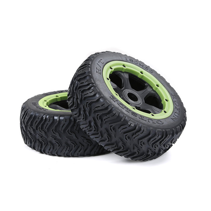 BAHA 5T/5SC/5FT third-generation road tire front wheel assembly 180*60 (2pcs) black rims with several colored beadlocks