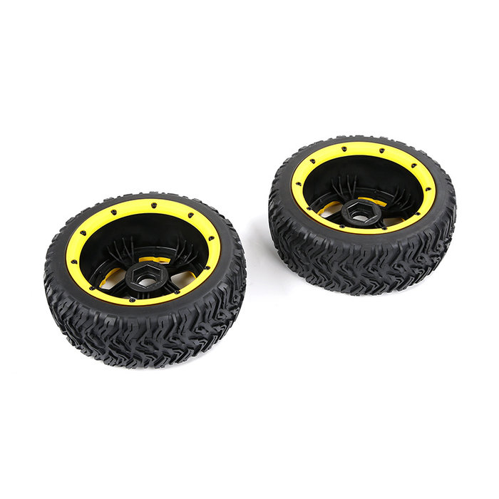 BAHA 5T/5SC/5FT third-generation road tire front wheel assembly 180*60 (2pcs) black rims with several colored beadlocks