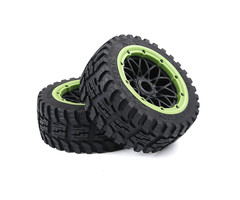 Baha 2nd gnt AT (all terrain) voorwielen 170x60 (2 stuks) met zwarte velg en verschillende kleuren beadlocks