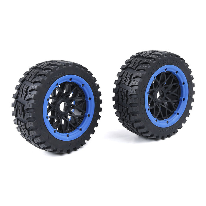 Baha 2nd gnt AT  (all terrain) Wheel Tire Front 170x60 (2pcs) with black rim and several colors beadlocks