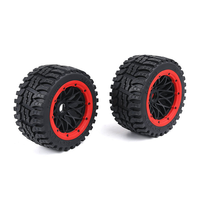 Baha 2nd gnt AT (all terrain) achterwielen 170x80 (2 stuks) met zwarte velg en verschillende kleuren beadlocks