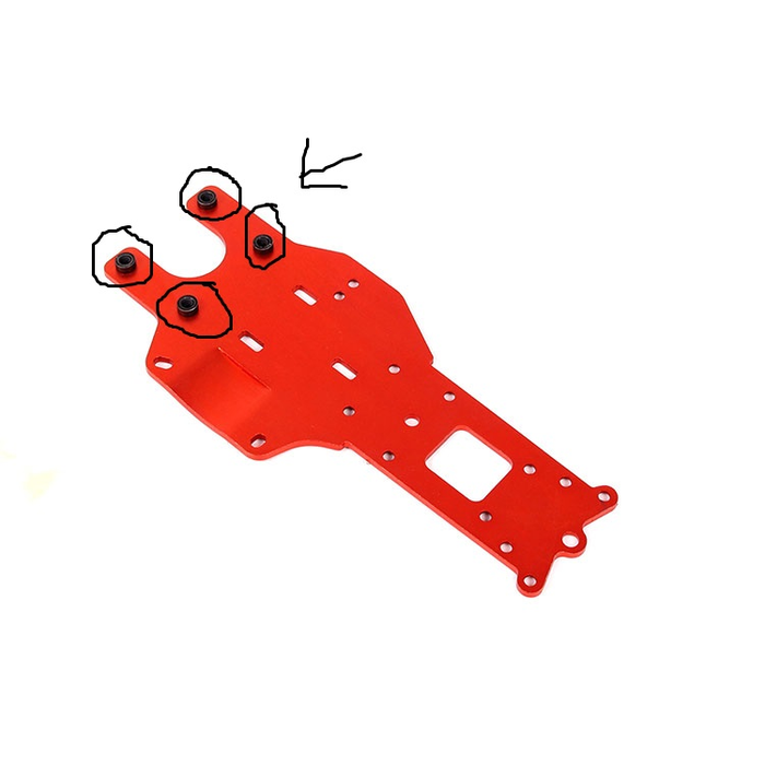 Threaded bushes (2pc) for rear chassis plate