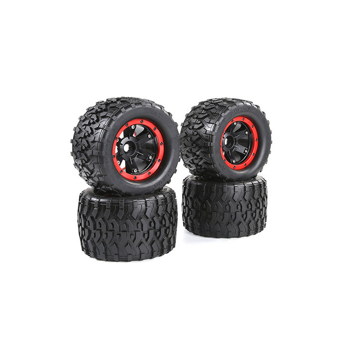 Torland All-Terrain tire 170x105 4pcs black rims and black or red beadlock