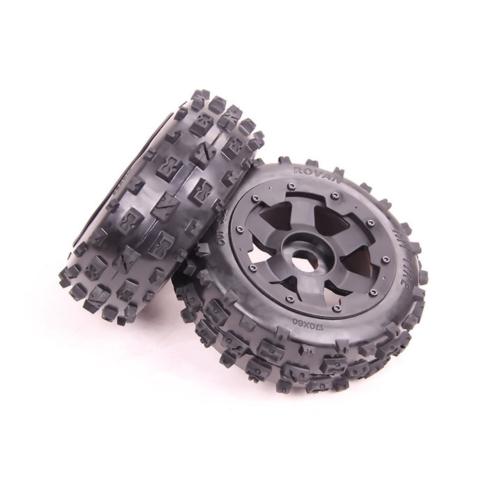 RovanSports Vorderreifen Knobby 170x60 mit schwarzer Felge und schwarzem oder rotem Beadlock