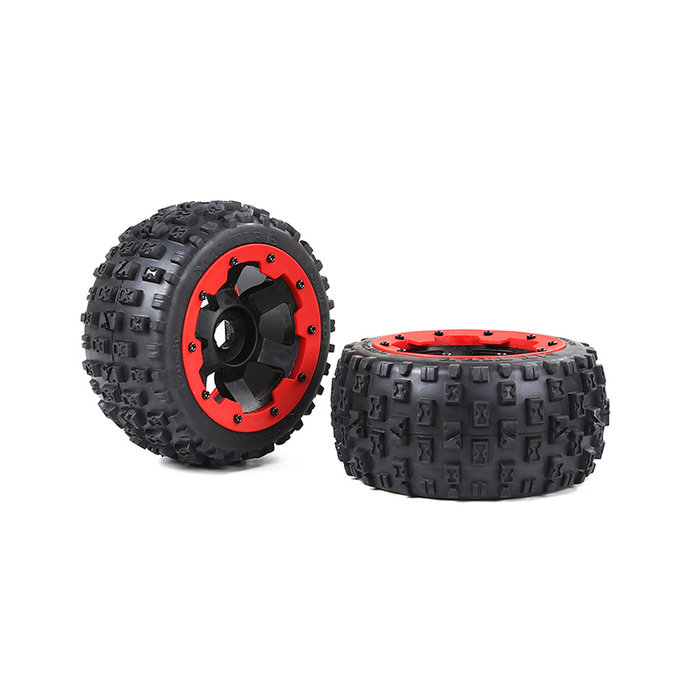 RovanSports New rear knobby wheel set (2pc) 170x80 verkrijgbaar met zwarte en rode beadlock