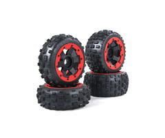 RovanSports New knobby wheel set (4pcs/set) 170x80+170x60 met zwarte of rode beadlocks