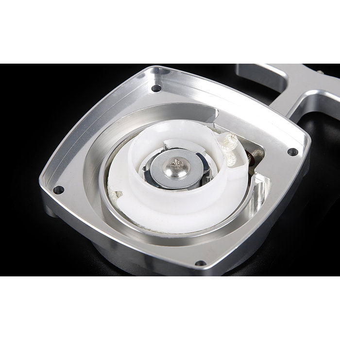 CNC metalen trekstarter met CNC turbine in rood en zilver