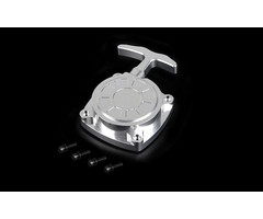 CNC metal pull starter with CNC turbine in red and silver