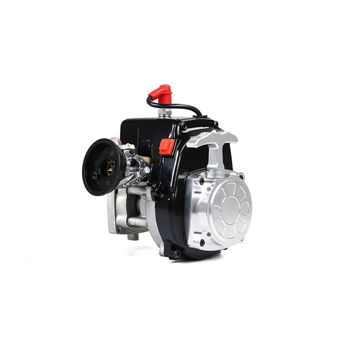 CNC metalen trekstarter met CNC turbine in rood en zilver