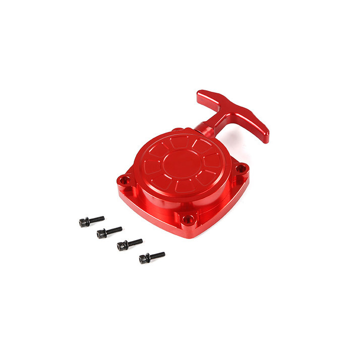 CNC metal pull starter with CNC turbine in red and silver