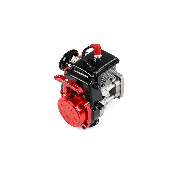 CNC metal pull starter with CNC turbine in red and silver