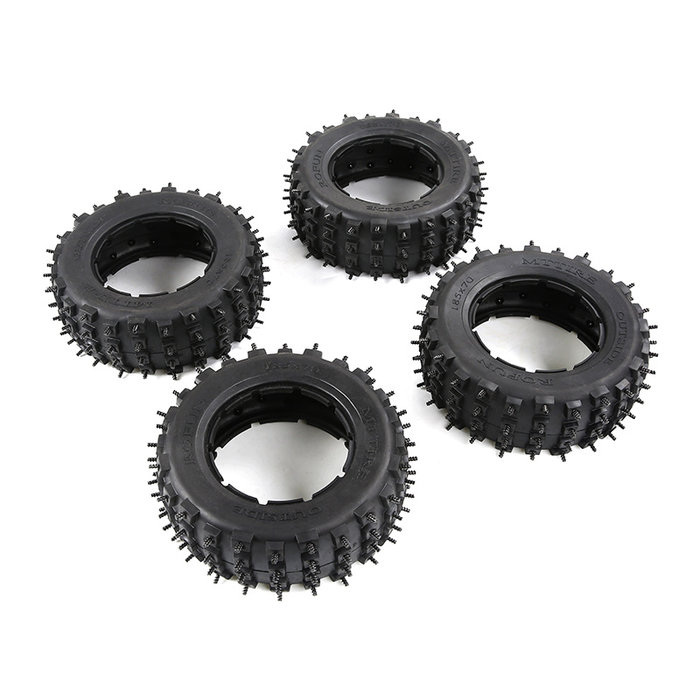 LT / Losi 5ive T knobby banden met spikes 4e gen. (4 banden)